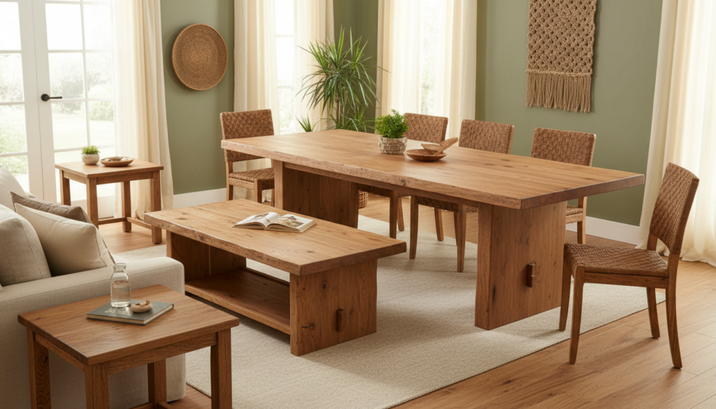 matching set of handmade wooden tables in living room matching set of handmade wooden tables in living room