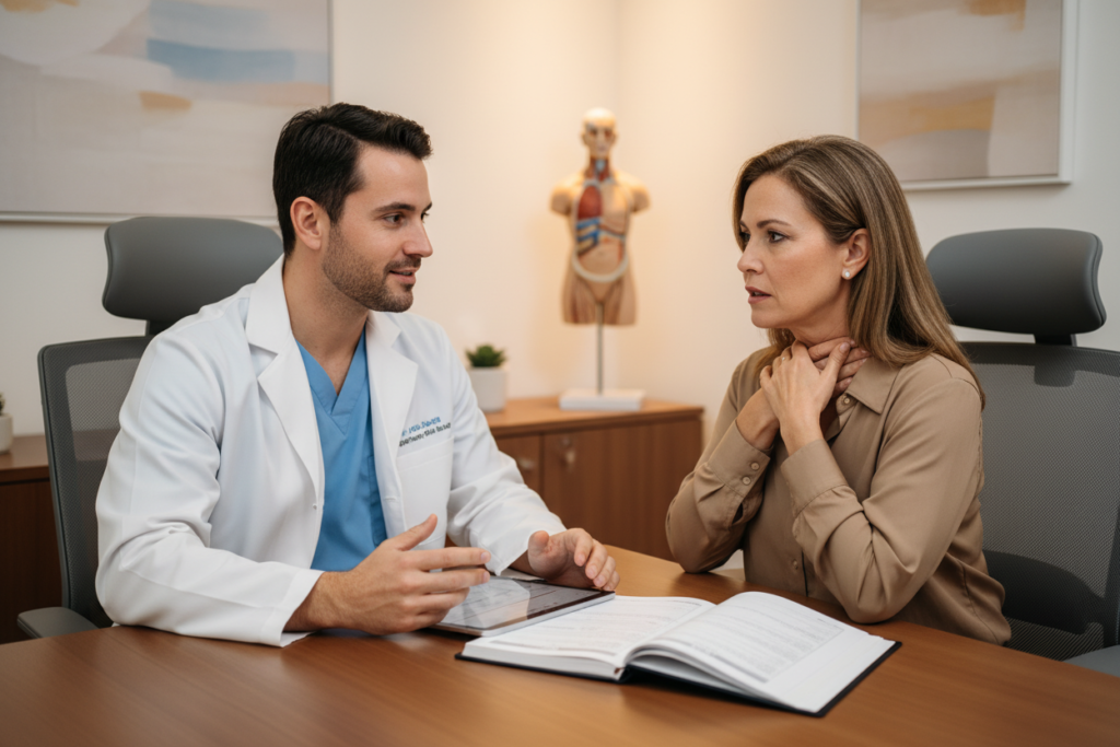 medical consultation about brain fog symptoms with doctor and patient medical consultation about brain fog symptoms with doctor and patient