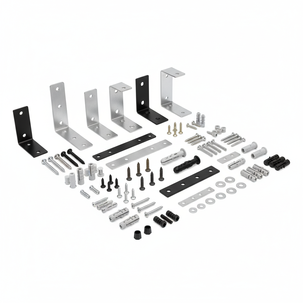 metal shelf brackets and mounting hardware