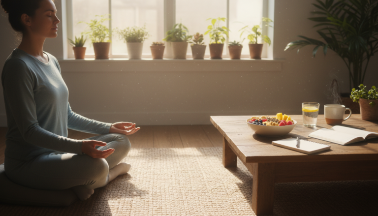 morning routine to boost brain power with healthy breakfast and exercise