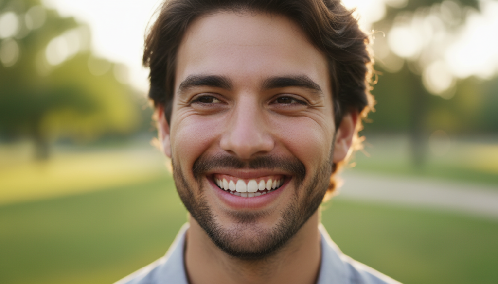 natural smile showing realistic teeth whitening results natural smile showing realistic teeth whitening results