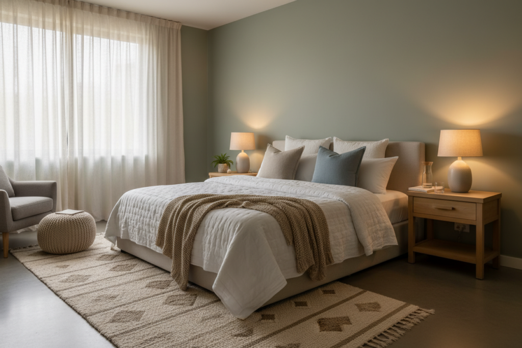 peaceful bedroom environment promoting quality sleep for brain health