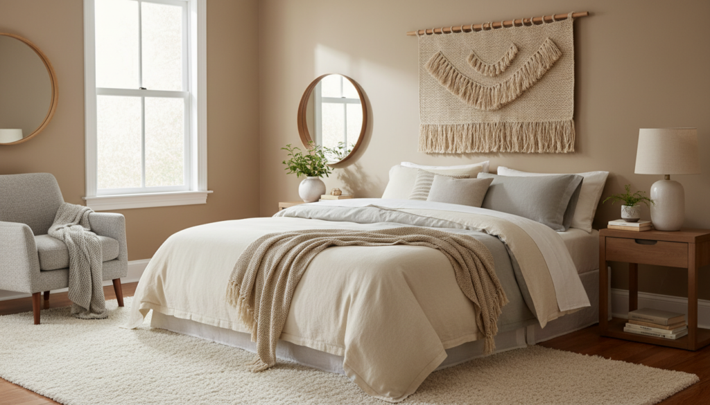 peaceful bedroom setup for quality sleep and weight loss