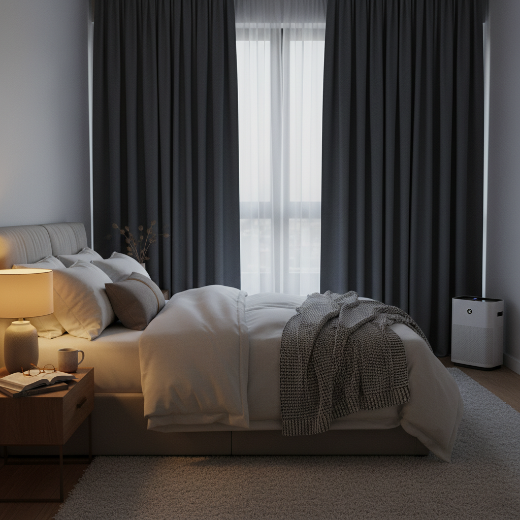 peaceful bedroom setup for quality sleep and weight loss recovery