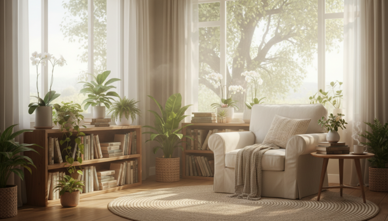 peaceful home environment with natural light promoting brain health and memory improvement