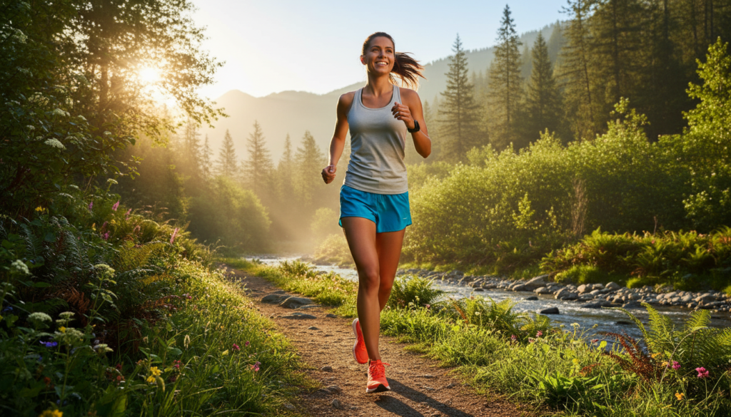 person exercising outdoors for brain health and blood flow person exercising outdoors for brain health and blood flow