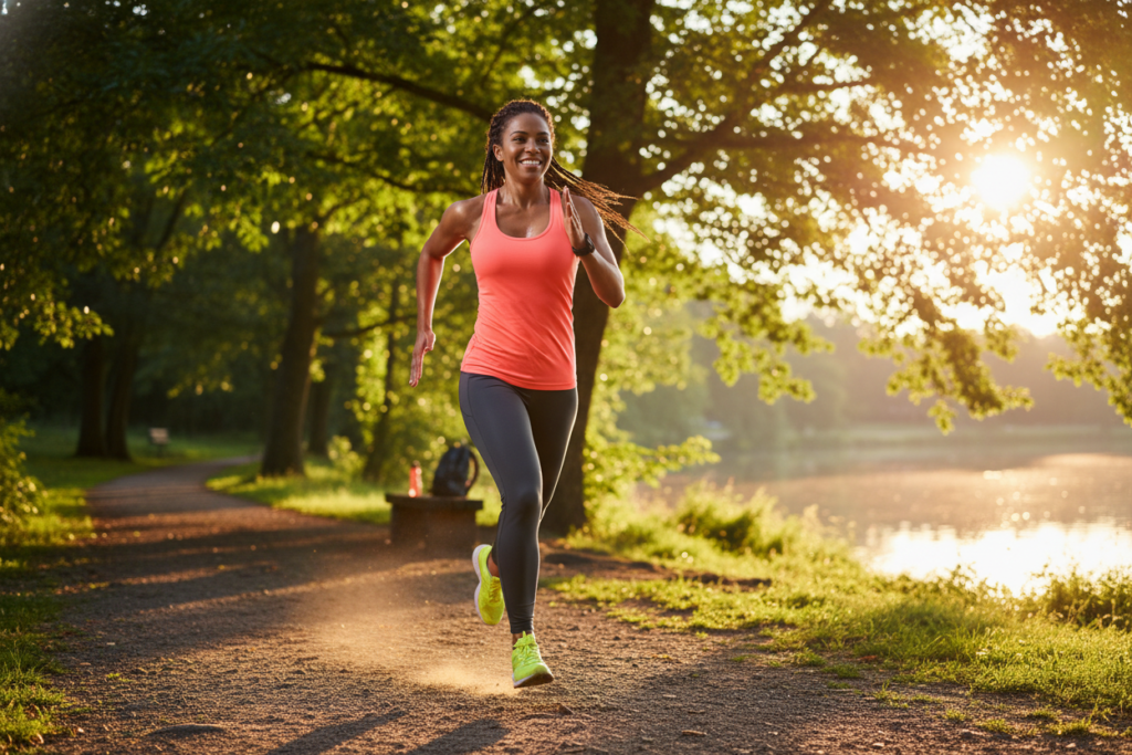 person exercising outdoors showing physical activity benefits for gut health