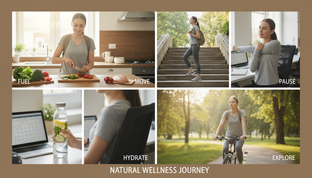 person living healthy active lifestyle in daily routine