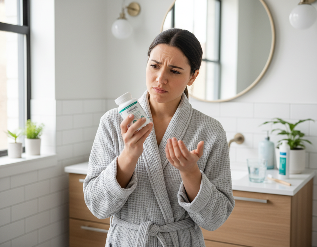 person making decision about oral probiotic purchase person making decision about oral probiotic purchase