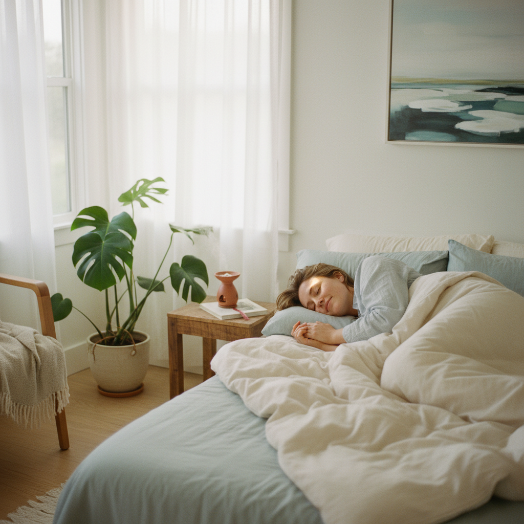 person sleeping peacefully for weight loss