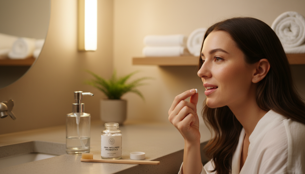 person starting new oral health routine person starting new oral health routine