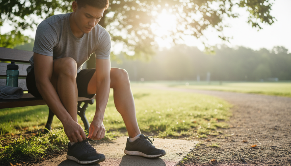 person starting their fitness journey with determination person starting their fitness journey with determination