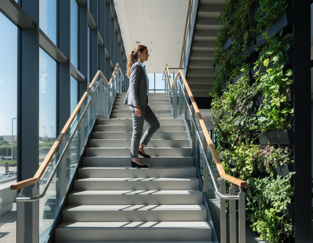 person taking stairs instead of elevator person taking stairs instead of elevator