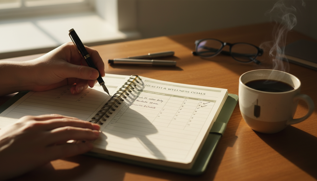 person writing personalized health action plan person writing personalized health action plan