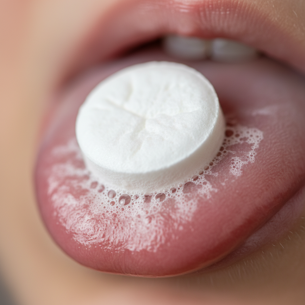 probiotic tablet dissolving in mouth probiotic tablet dissolving in mouth