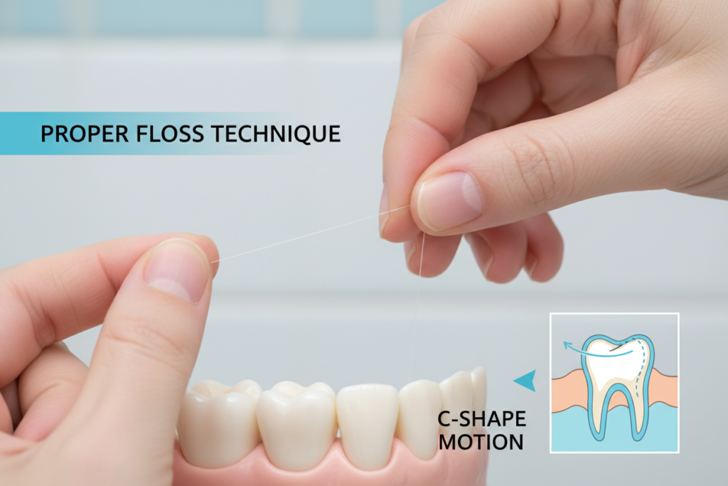 proper flossing technique for oral health