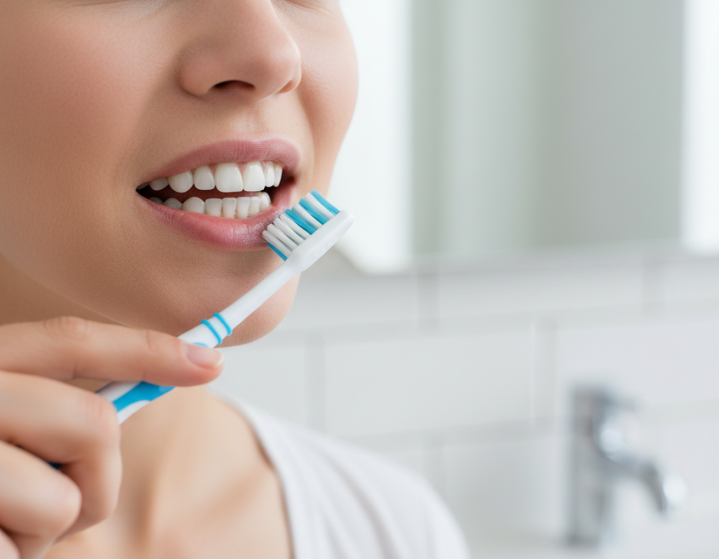 proper tooth brushing technique focusing on gum line