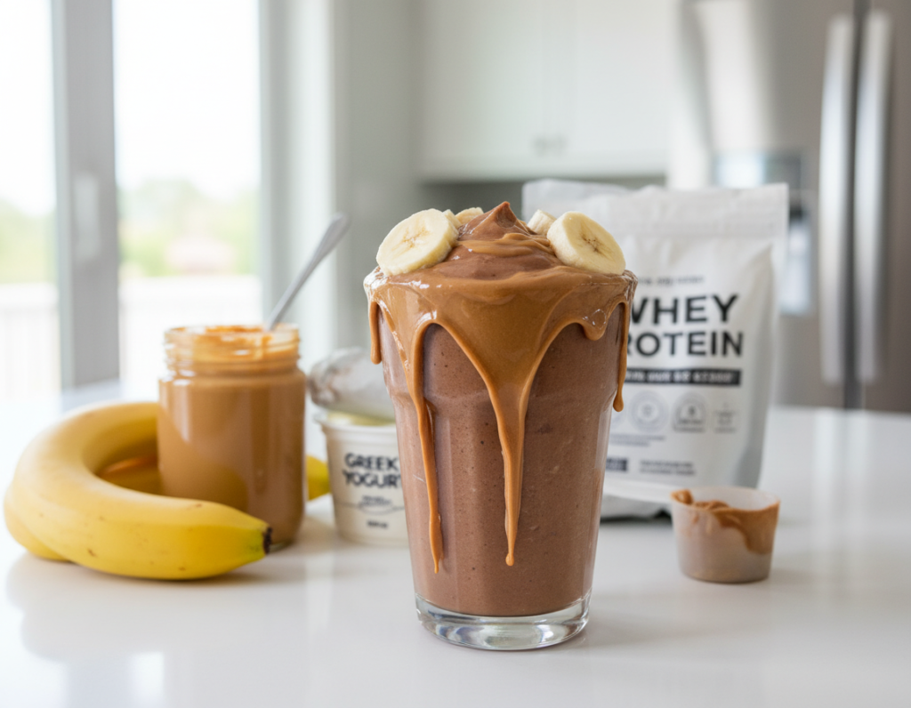 protein smoothie with banana and peanut butter for weight gain