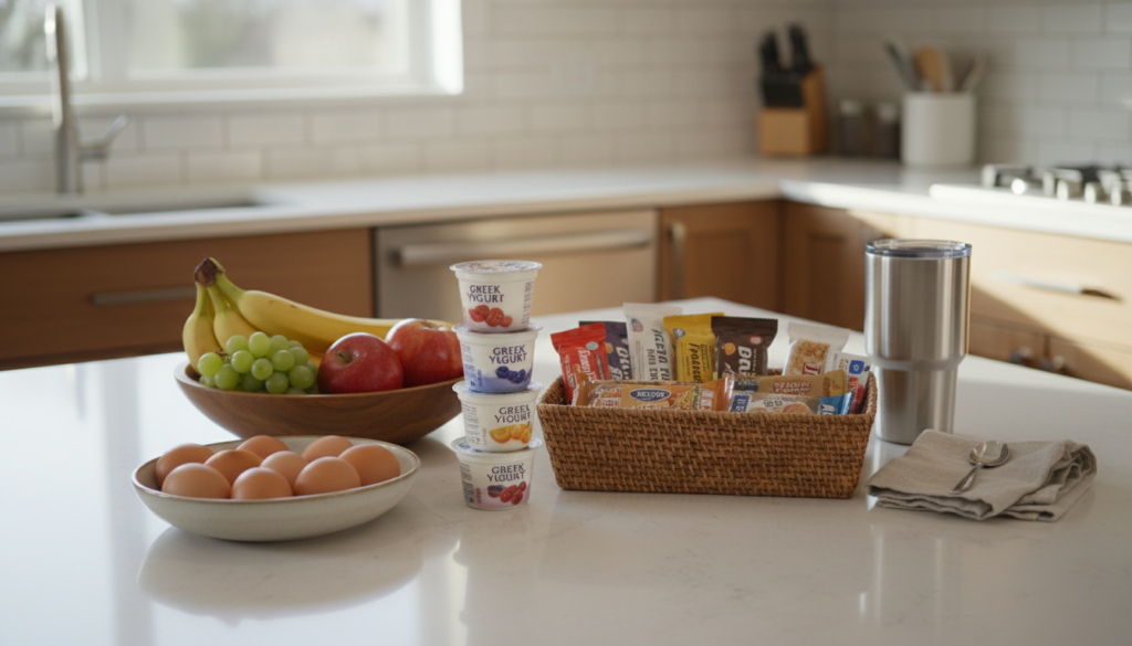 quick breakfast items arranged for grab and go quick breakfast items arranged for grab and go
