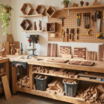 Quick DIY Wood Crafts: Transform Scrap Wood Into Stunning Creations quick diy wood crafts workspace with various wooden projects and tools on workbench