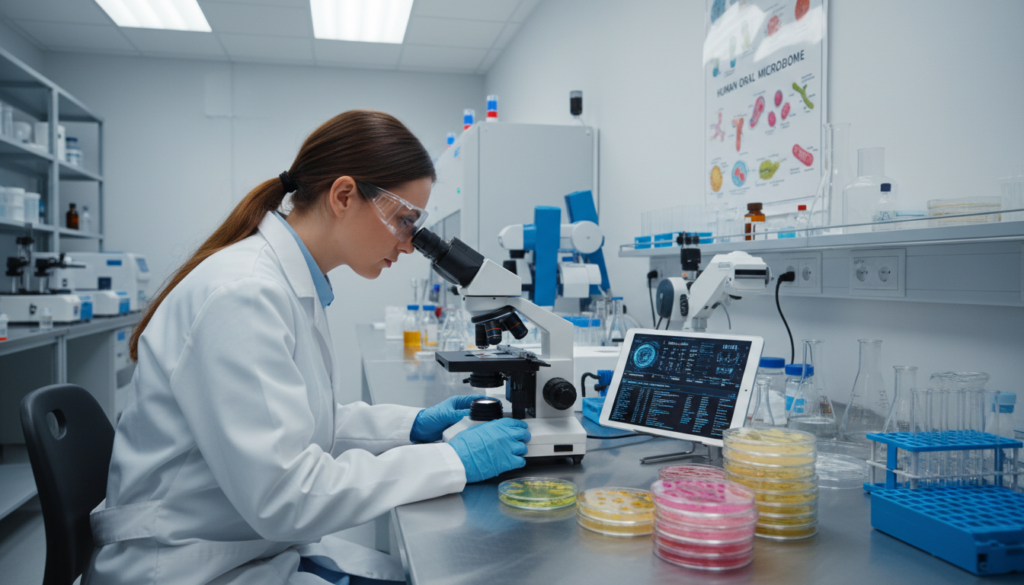 scientific research on oral microbiome in laboratory
