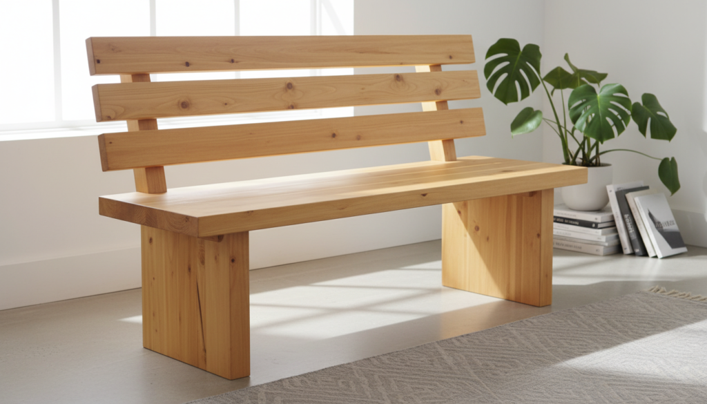 simple wooden bench made from basic boards simple wooden bench made from basic boards