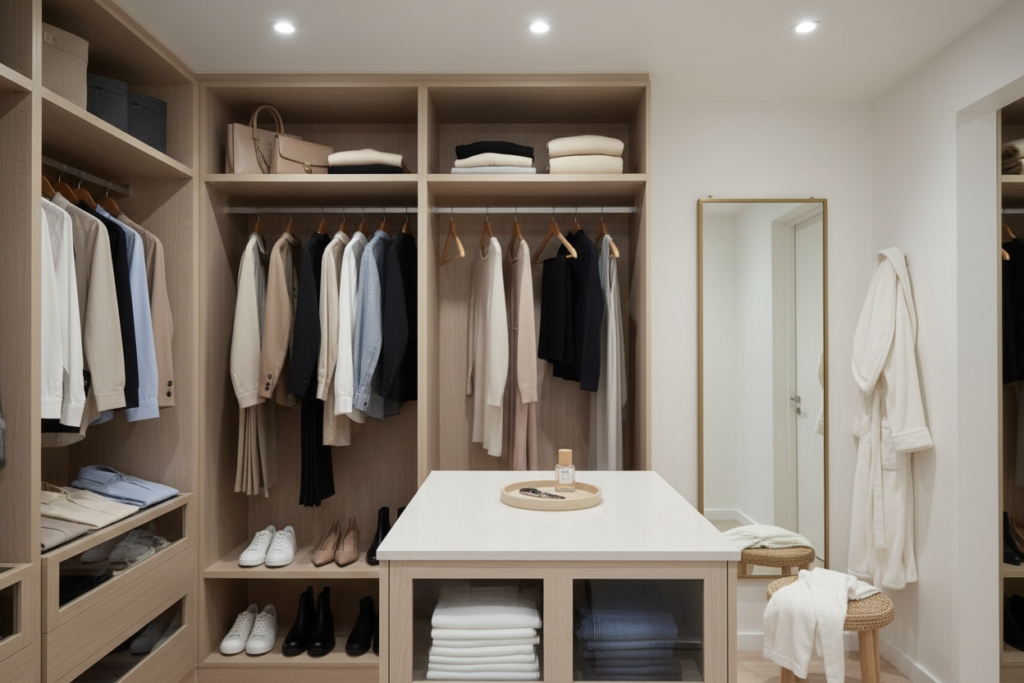 simplified morning routine with pre-selected clothes and minimal choices