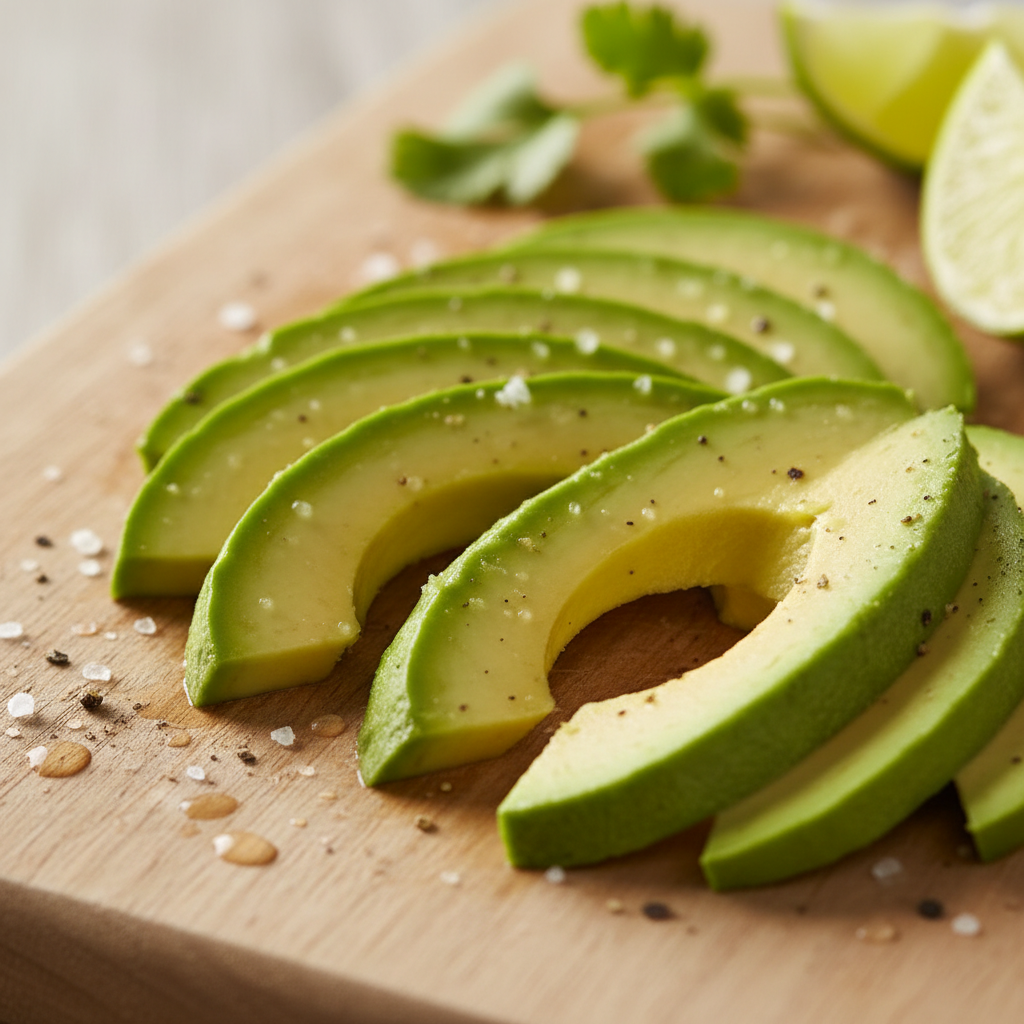 sliced avocado rich in healthy fats for nighttime nutrition