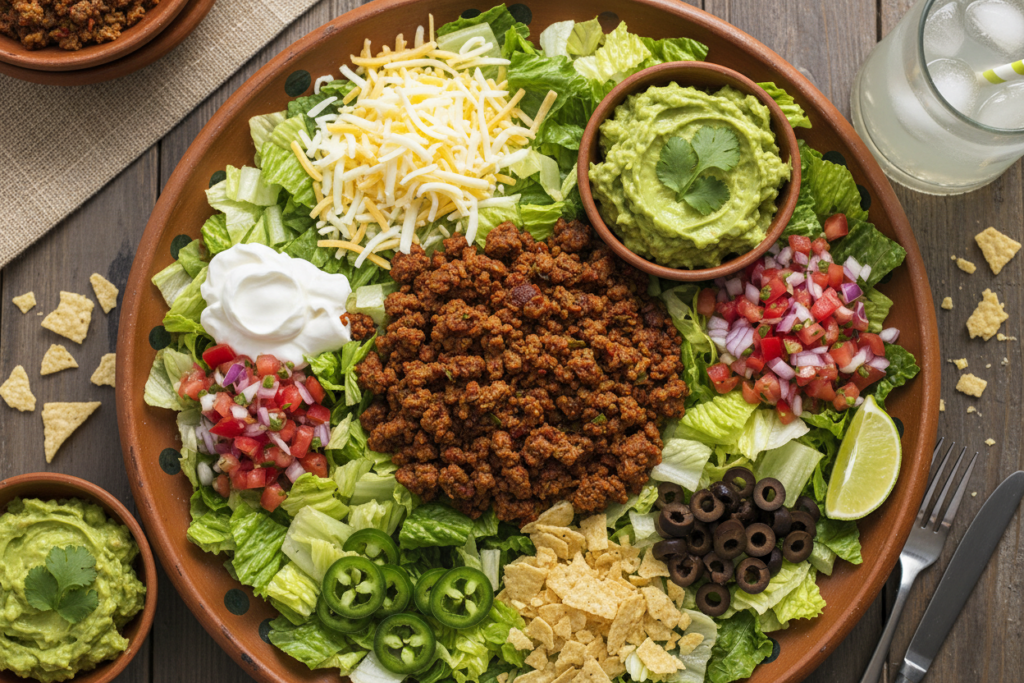 taco filling transformed into burrito bowl