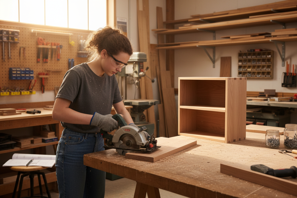 teenager working on advanced woodworking project teenager working on advanced woodworking project