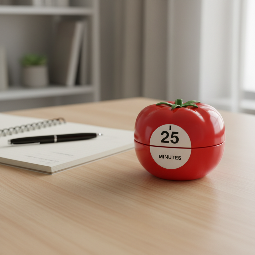 timer showing 25 minutes for focused work session