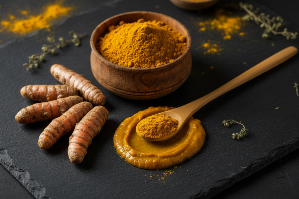 turmeric powder and paste for natural gum disease treatment