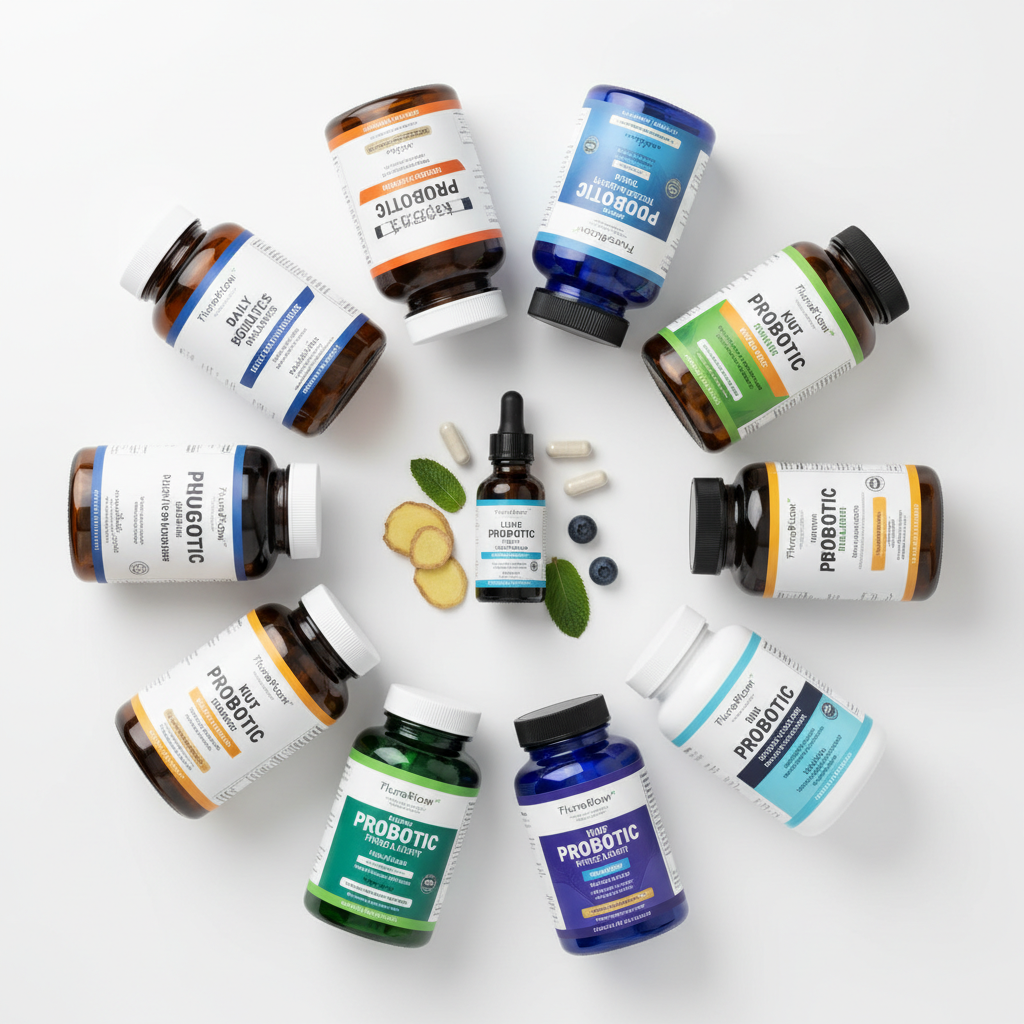 variety of different probiotic supplement bottles showing rotation strategy