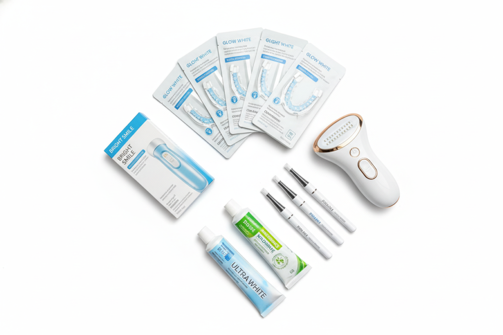 various teeth whitening options showing different white teeth tips products various teeth whitening options showing different white teeth tips products