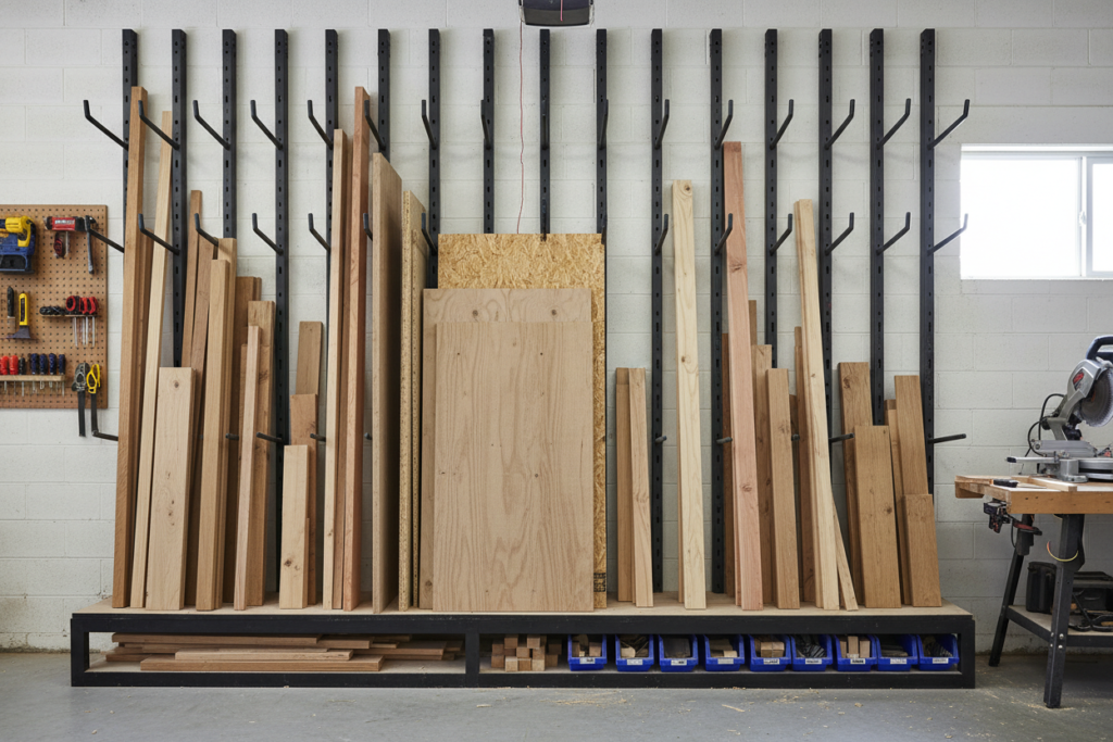 vertical wall mounted wood storage rack in garage workshop vertical wall mounted wood storage rack in garage workshop