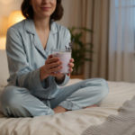 woman drinking healthy bedtime beverage for weight loss