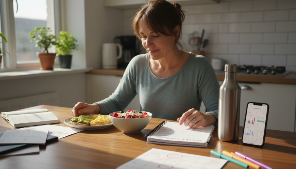 woman planning weight loss journey woman planning weight loss journey