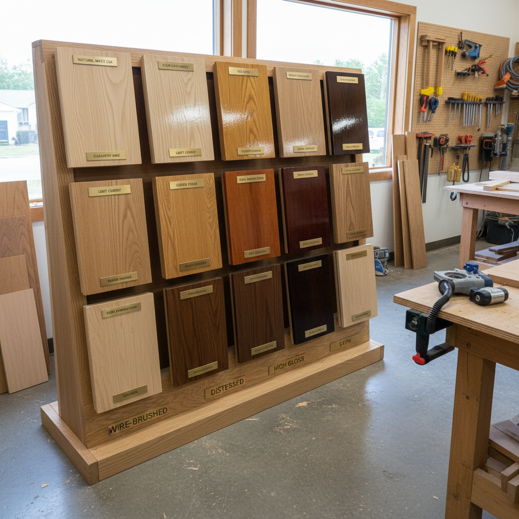 wood finish samples showing different stain colors