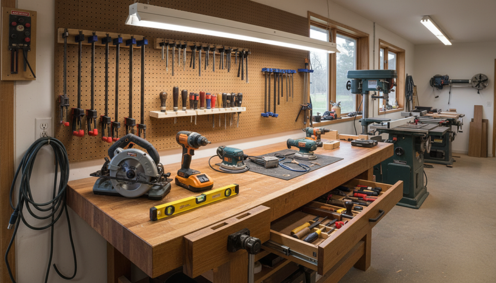woodworking tools for shelf building project