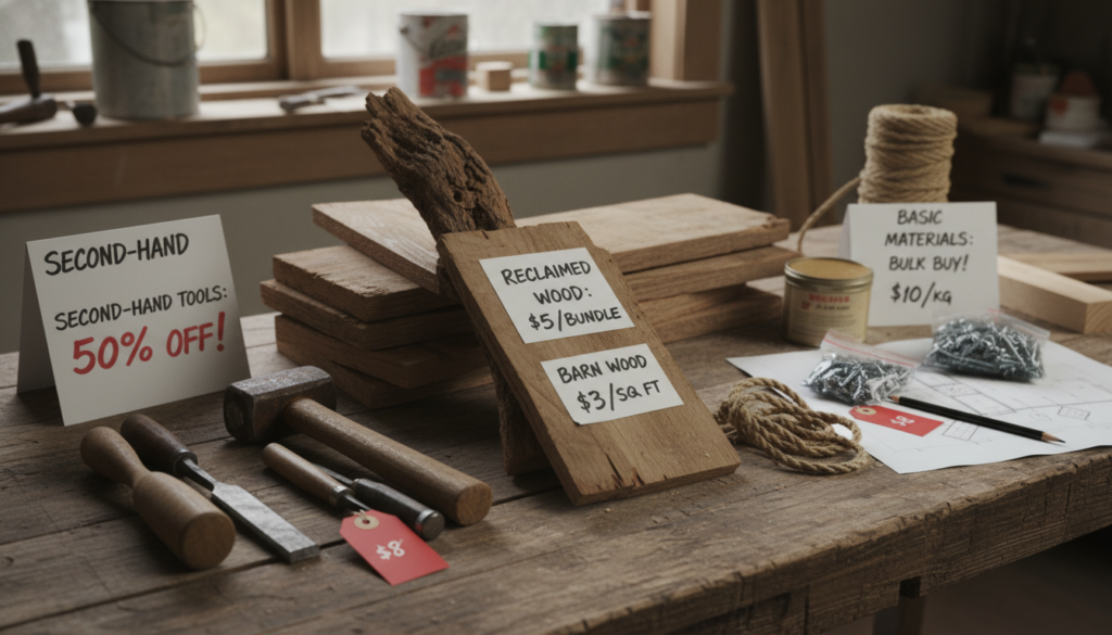 affordable woodworking supplies and recycled materials