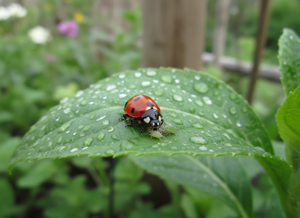 beneficial insects in garden helping with pest control