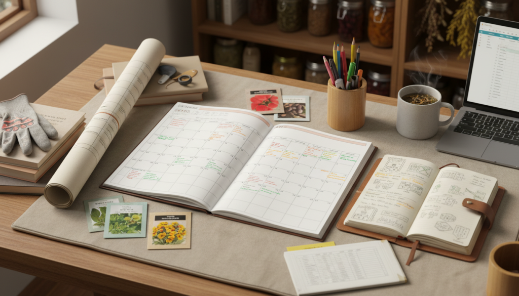 calendar and planning journal for homestead seasonal tasks