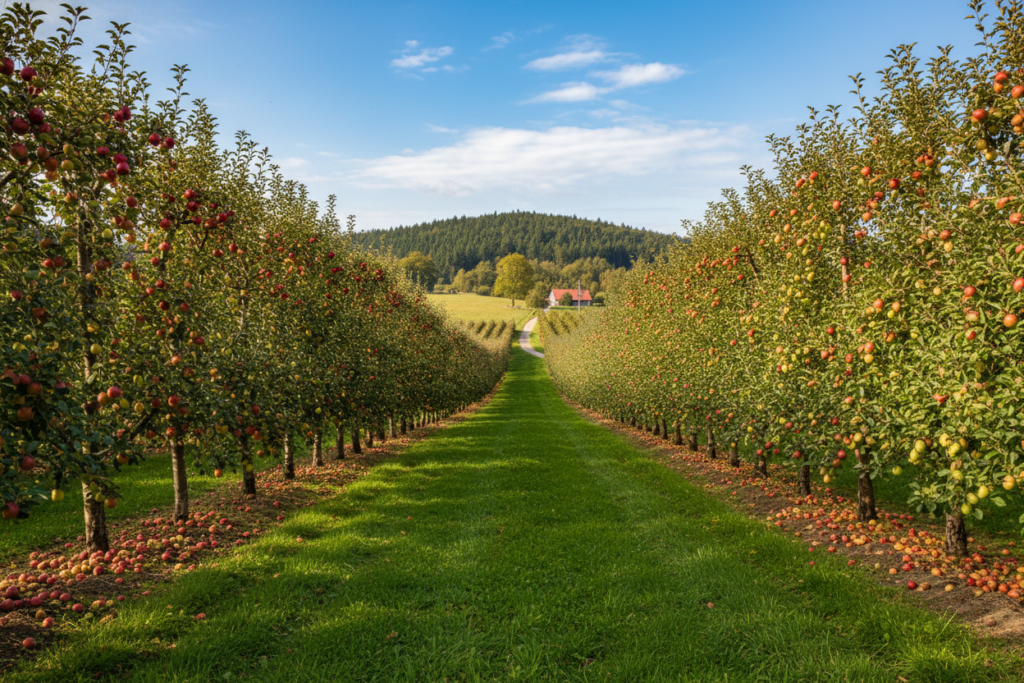 fruit tree orchard on homestead farm layout