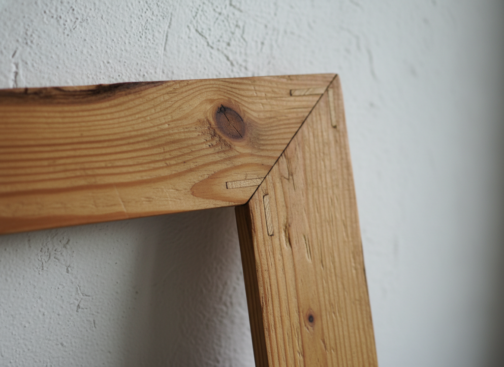 handmade wooden picture frame with miter joints