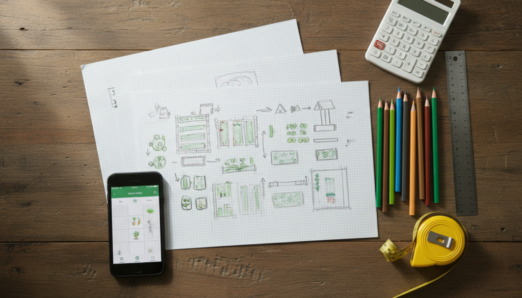 homestead planning tools including graph paper sketches and measuring tools