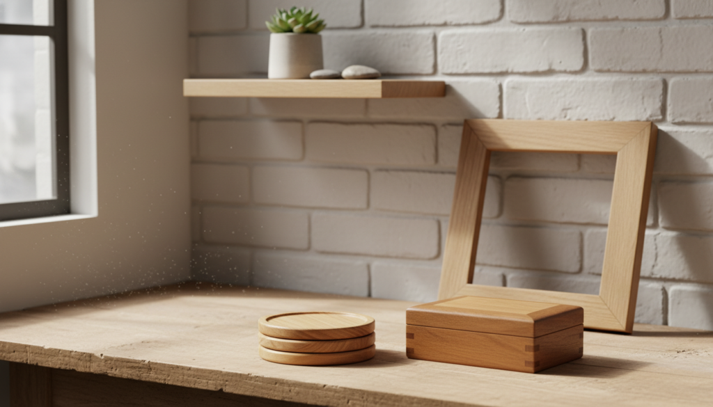 simple wood projects for beginners completed and arranged