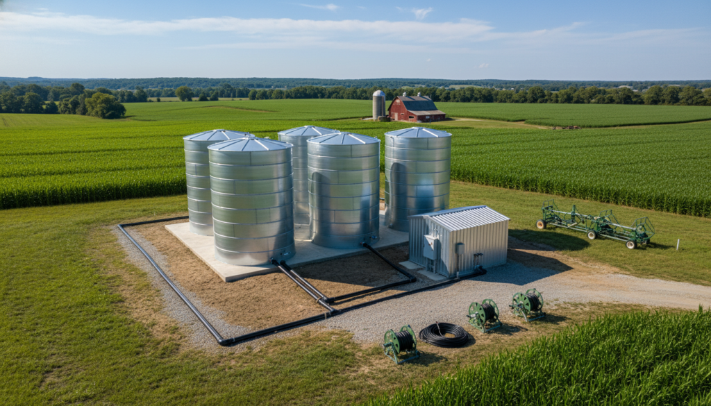 water system infrastructure on 5 acre farm