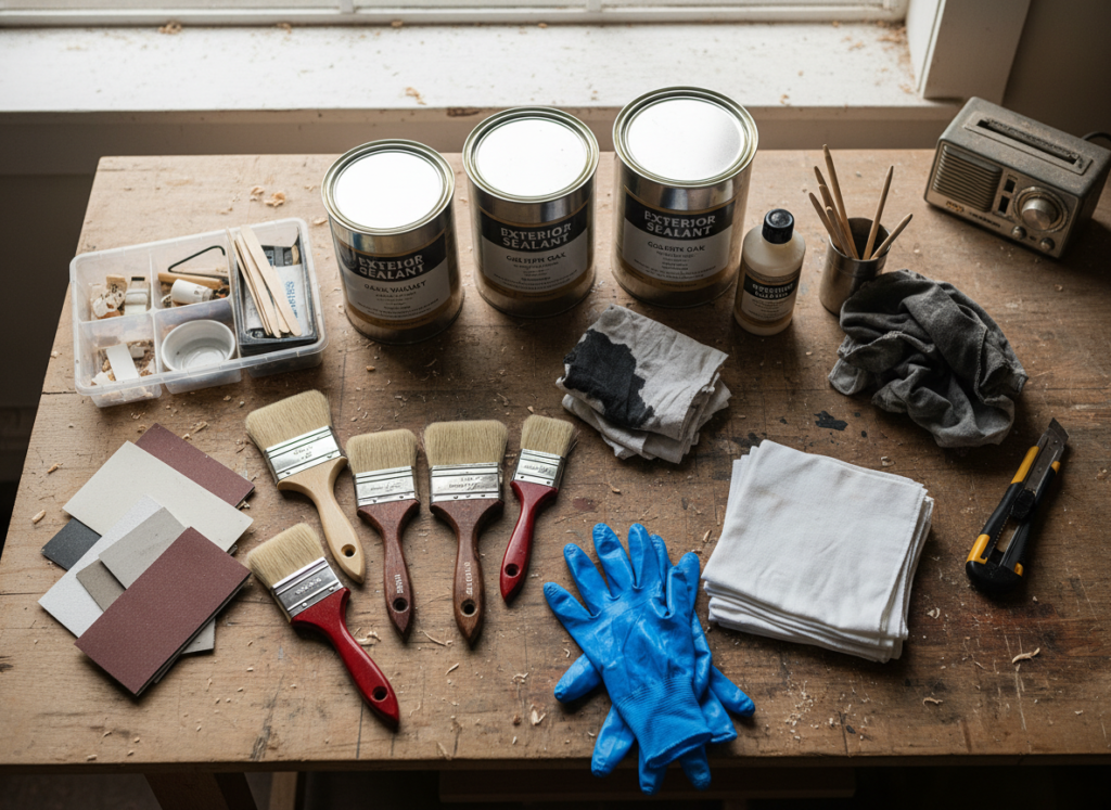wood finishing supplies and tools for outdoor projects