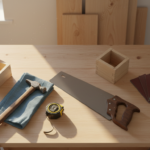 wood projects for beginners workspace with basic tools and materials