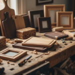 wood projects that sell displayed on rustic wooden table with tools